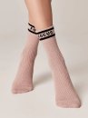 Lange Socken mit Ajourmuster Puderrosa " Focus - Here"